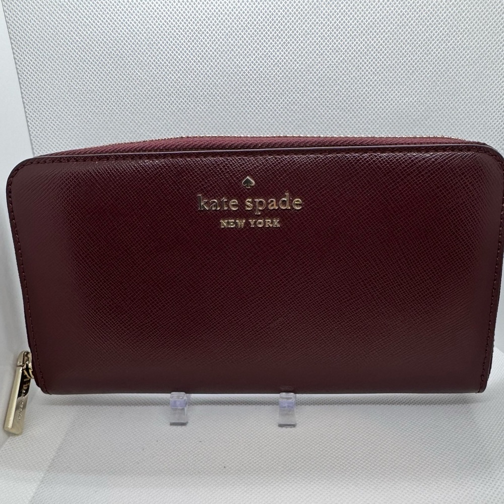 Kate Spade Maroon Zip-Around Wallet